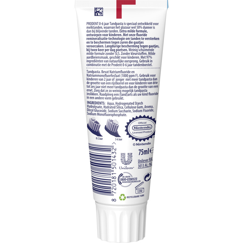 Een afbeelding van Prodent Tandpasta Mario kids 0-6 jaar