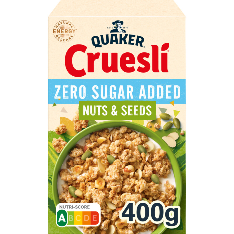 Een afbeelding van Quaker Cruesli zero sugar added nuts & seeds