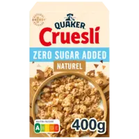 Quaker Cruesli zero sugar added naturel