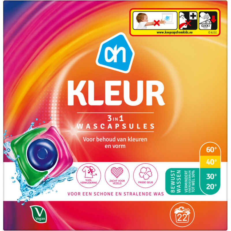 Een afbeelding van AH Wascapsules 3-in-1 kleur