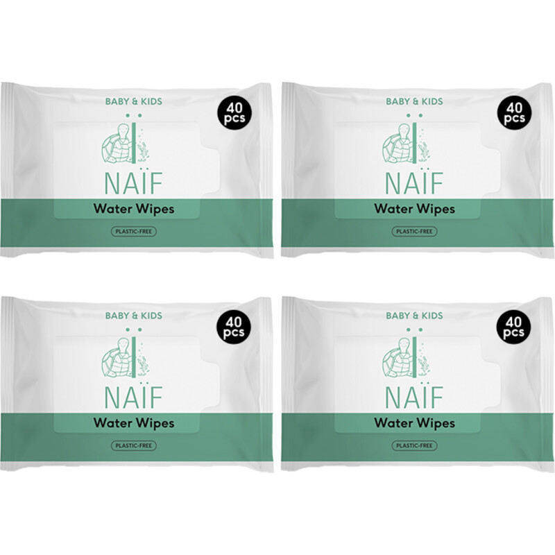 Een afbeelding van Naïf Baby & kids plastic free wipes 4-pack