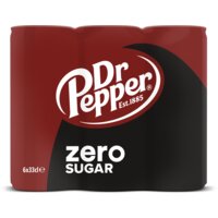 Een afbeelding van Dr Pepper Zero sugar 6-pack