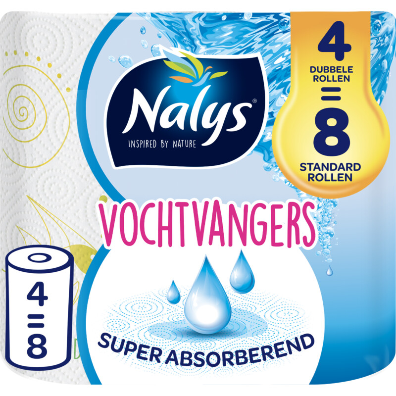 Een afbeelding van Nalys Vochtvangers keukenpapier 4=8 rol