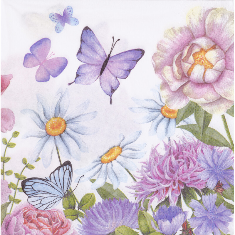 Een afbeelding van AH Servet vlinders 33x33cm