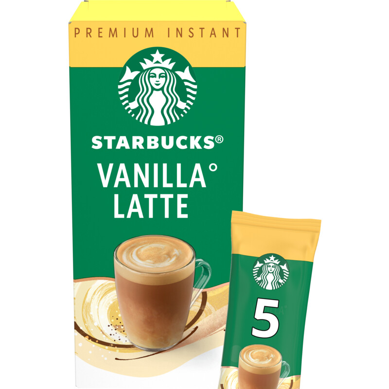 Een afbeelding van Starbucks Vanilla latte instant sticks