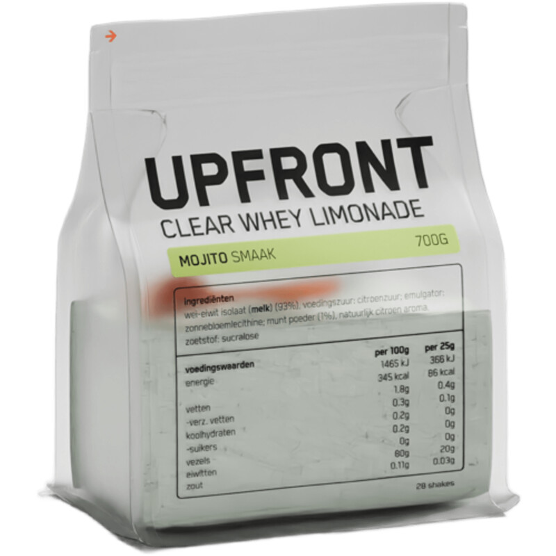 Een afbeelding van Upfront Clear whey limonade mojitosmaak