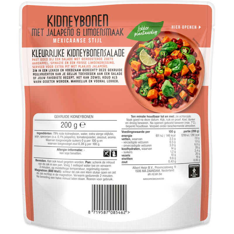 Een afbeelding van AH Terra Kidneybonen met jalapeno & limoensmaak