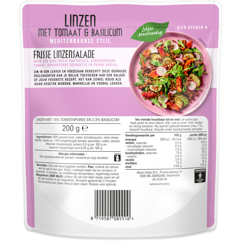 Een afbeelding van AH Terra Linzen mediterraan gekruid