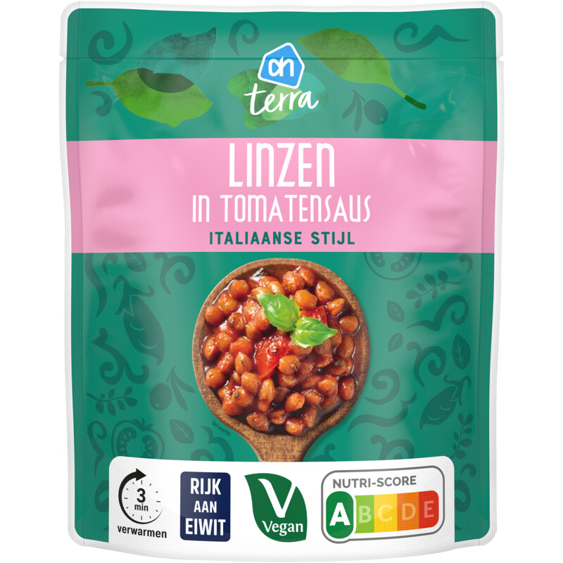 Een afbeelding van AH Terra Linzen in tomatensaus