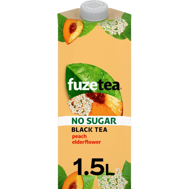 Een afbeelding van Fuze Tea Black tea peach elderflower no sugar