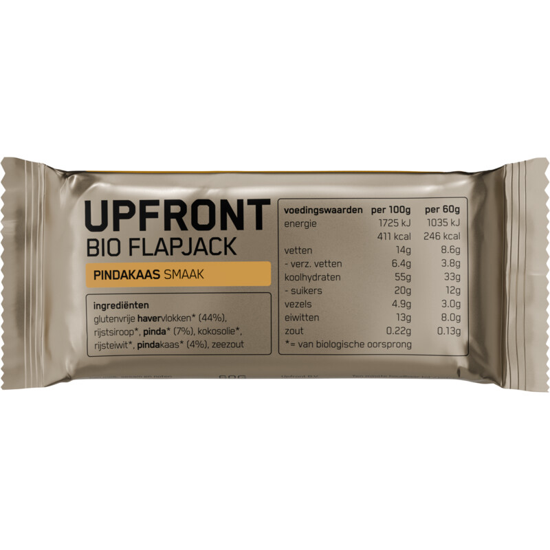 Een afbeelding van Upfront Bio flapjack pindakaas smaak