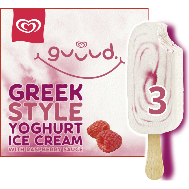 Een afbeelding van Ola Greek style yoghurt ice cream raspberry