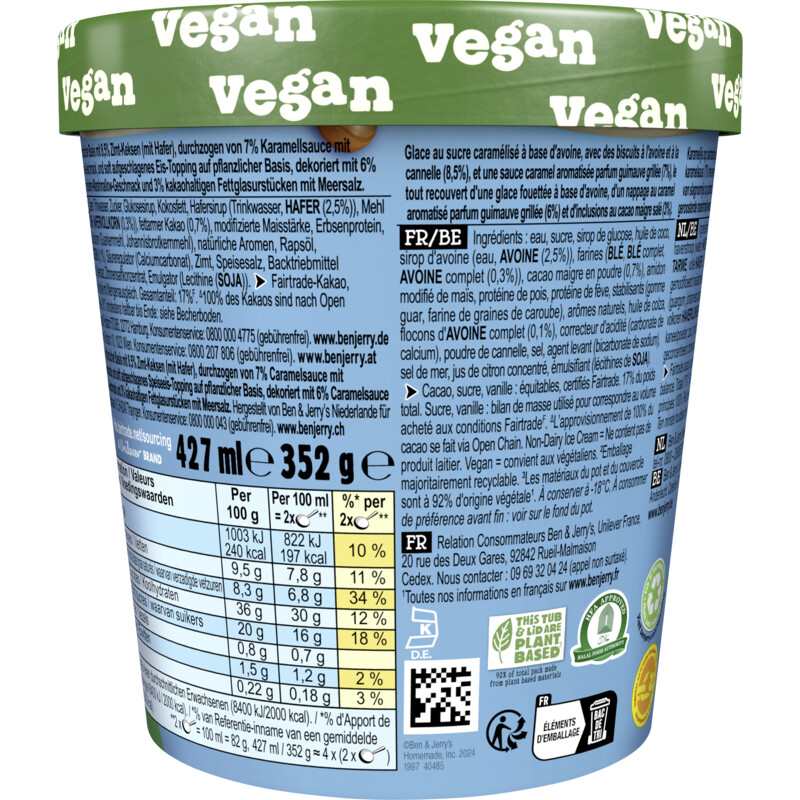 Een afbeelding van Ben & Jerry's Non-dairy oat of this swirled