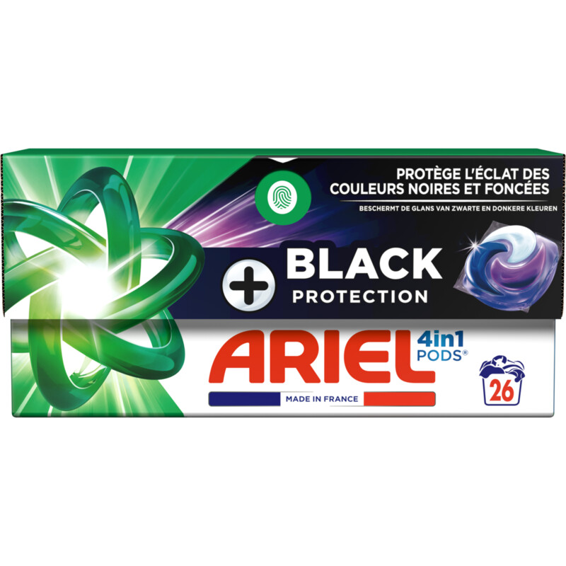 Een afbeelding van Ariel 4in1 pods+ black wasmiddelcapsules