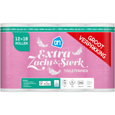 pdp-image-AH Toiletpapier zacht 4-laags 12=18 rollen
