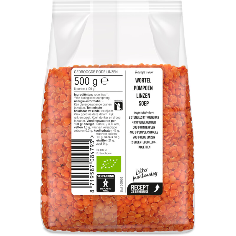 Een afbeelding van AH Terra Biologisch rode linzen