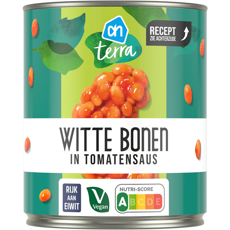 Een afbeelding van AH Terra Witte bonen in tomatensaus