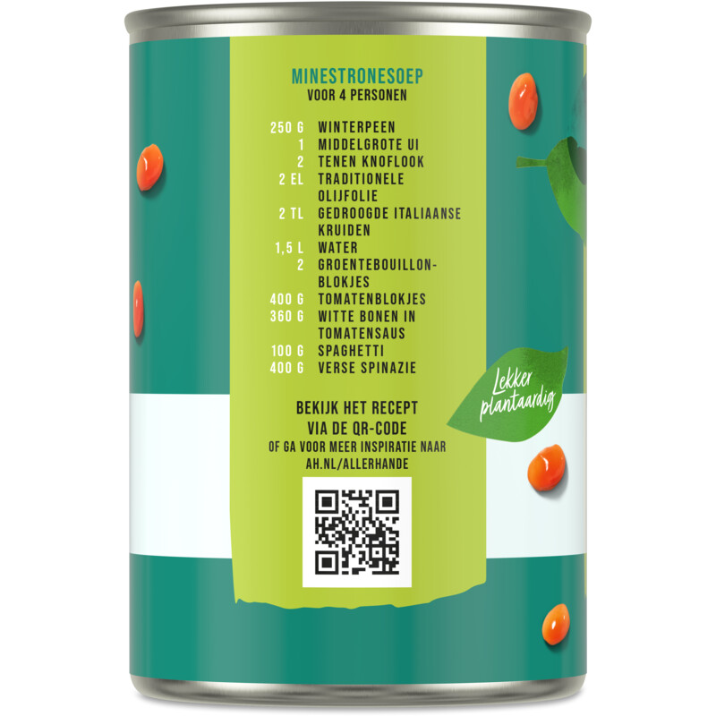 Een afbeelding van AH Terra Witte bonen in tomatensaus