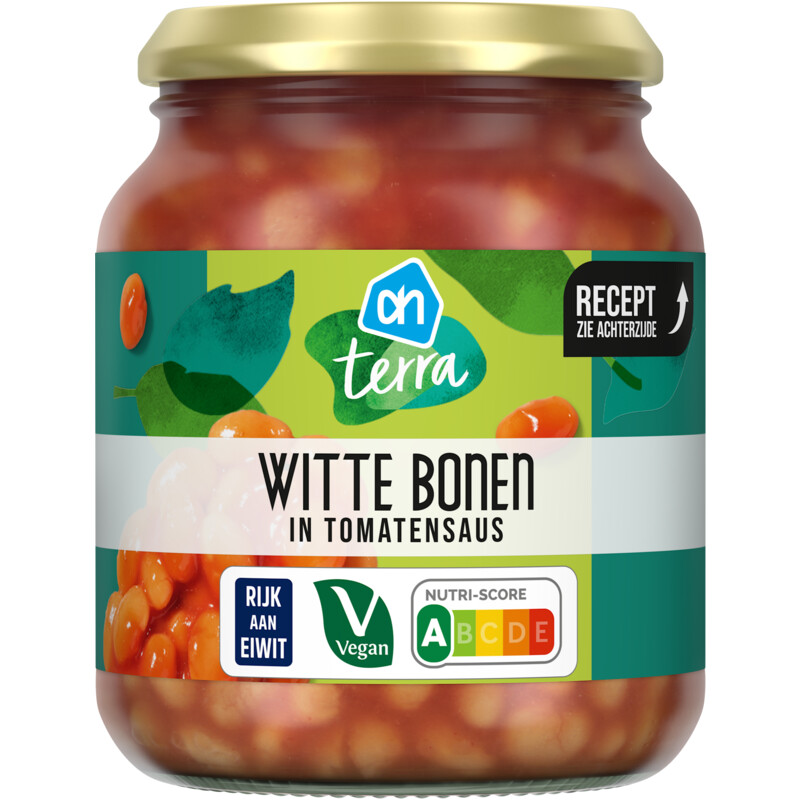 Een afbeelding van AH Terra Witte bonen in tomatensaus