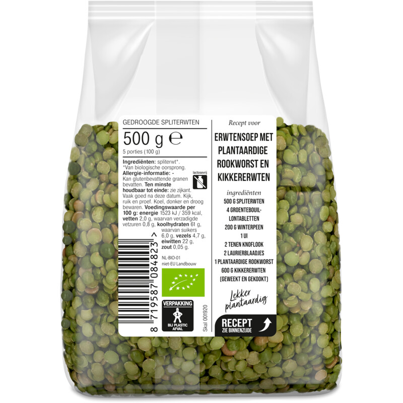 Een afbeelding van AH Terra Biologisch spliterwten