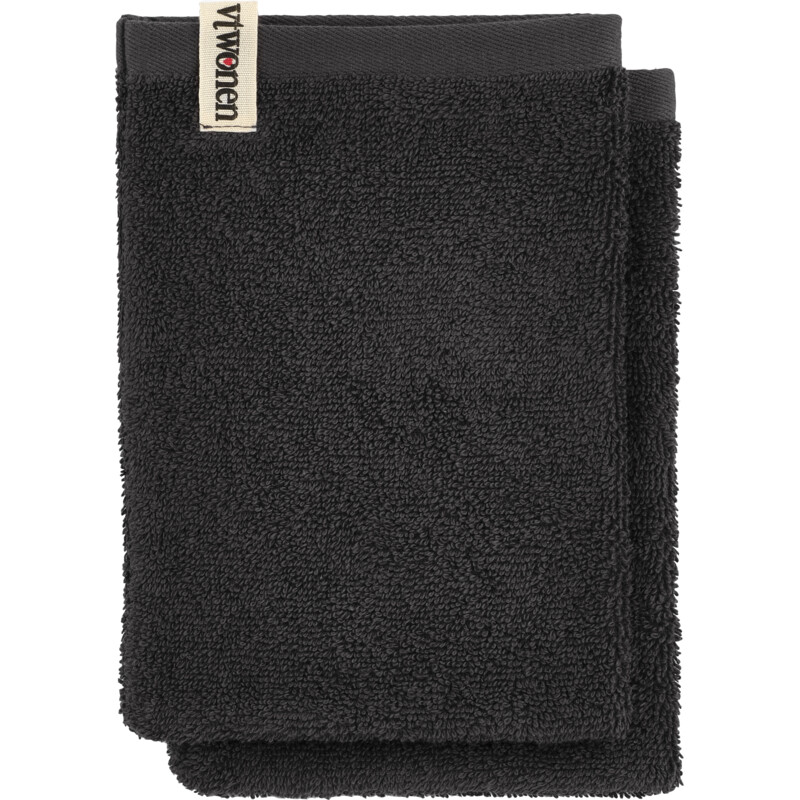 Een afbeelding van vtwonen Washandje antraciet 16x22cm