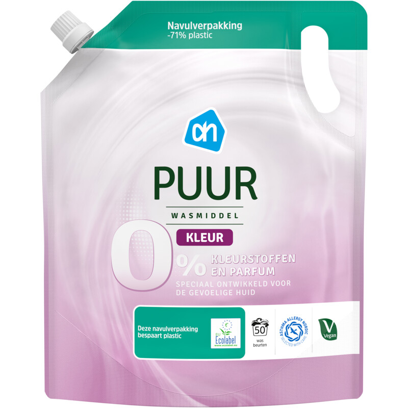 Een afbeelding van AH Puur wasmiddel kleur navulling