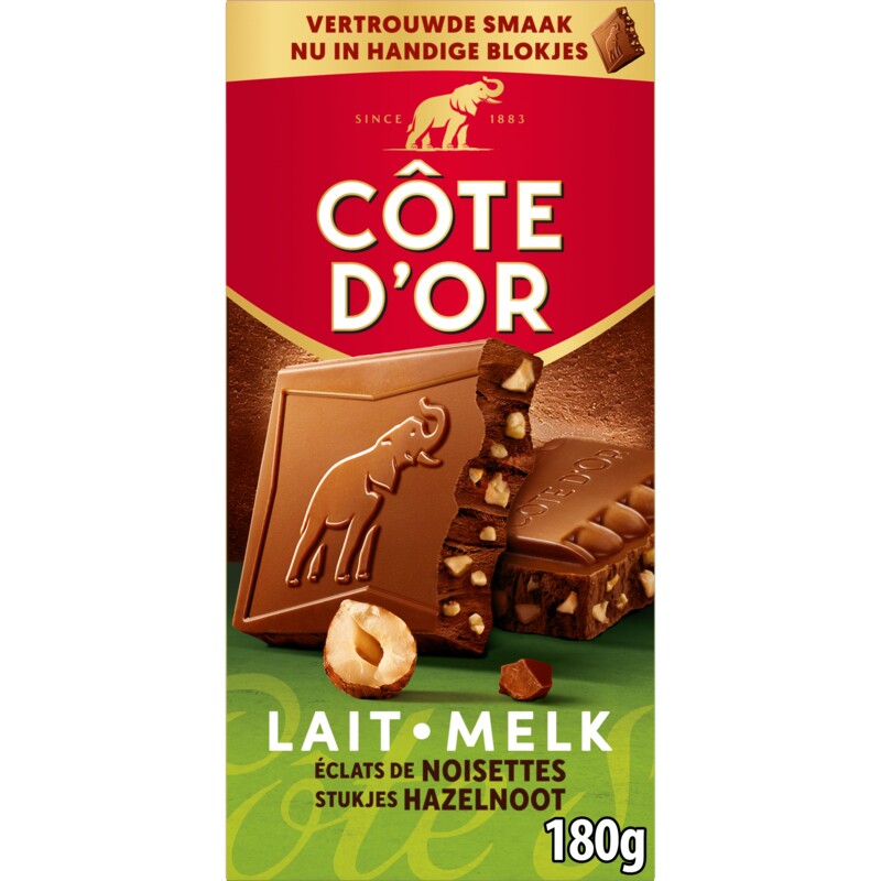 Een afbeelding van Côte d'Or Chocoladereep melk stukjes hazelnoot
