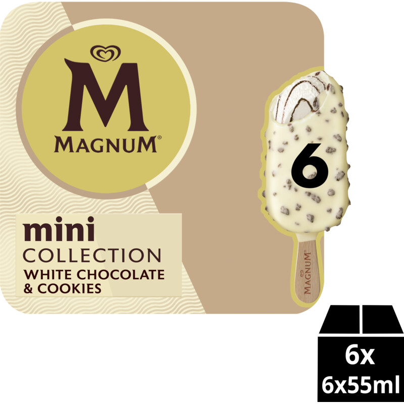 Een afbeelding van Magnum Mini white chocolate & cookies