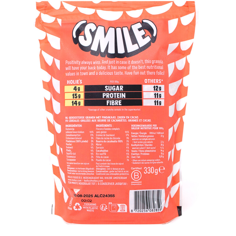 Een afbeelding van Holie's Granola peanut chocolate glutenfree