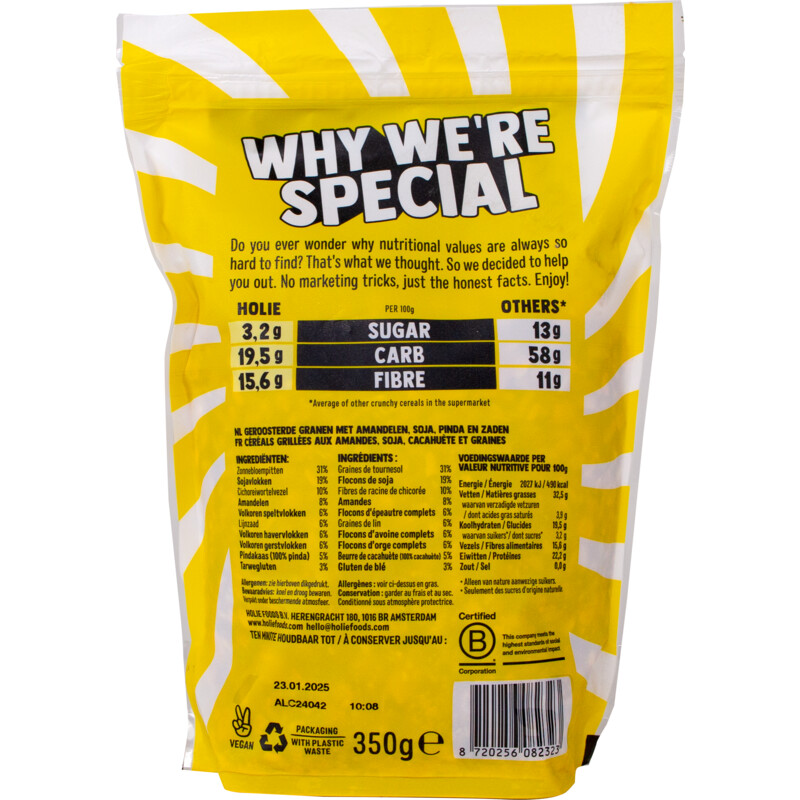 Een afbeelding van Holie's Granola low carb crunch nuts & seeds