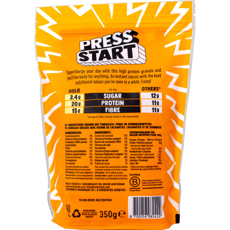 Een afbeelding van Holie's Granola protein peanut butter