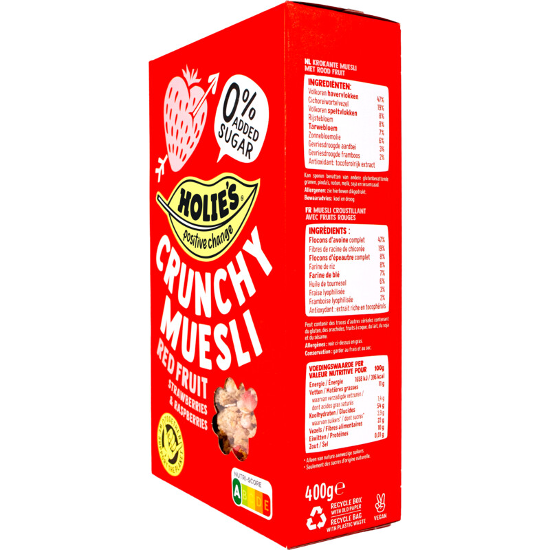 Een afbeelding van Holie's Crunchy muesli red fruit
