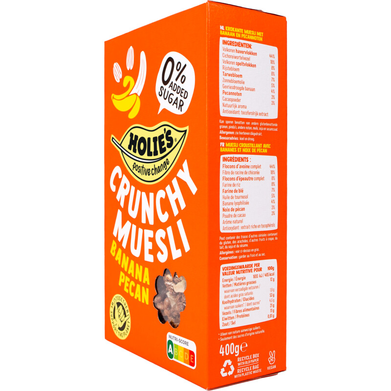 Een afbeelding van Holie's Crunchy muesli banana pecan