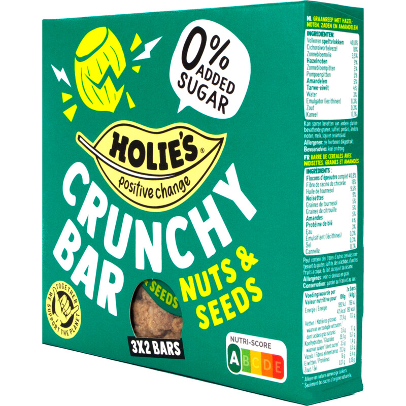 Een afbeelding van Holie's Crunchy bar nuts & seeds