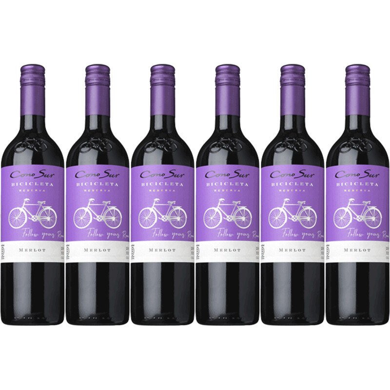 Een afbeelding van Cono Sur Bicicleta merlot 6 flessen