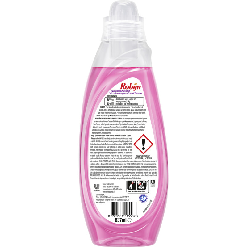 Een afbeelding van Robijn Quickwash sunset bloom wasmiddel