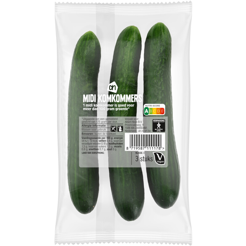 Een afbeelding van AH Midi komkommers