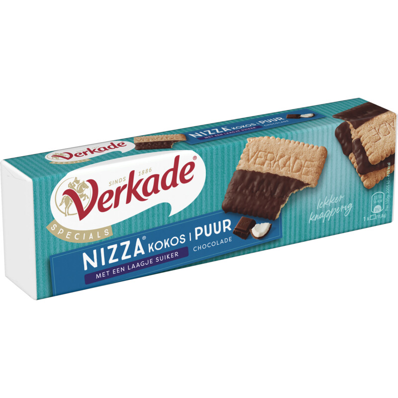 Een afbeelding van Verkade Nizza kokos puur chocolade