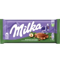 Een afbeelding van Milka Melkchocolade met gebroken hazelnoten