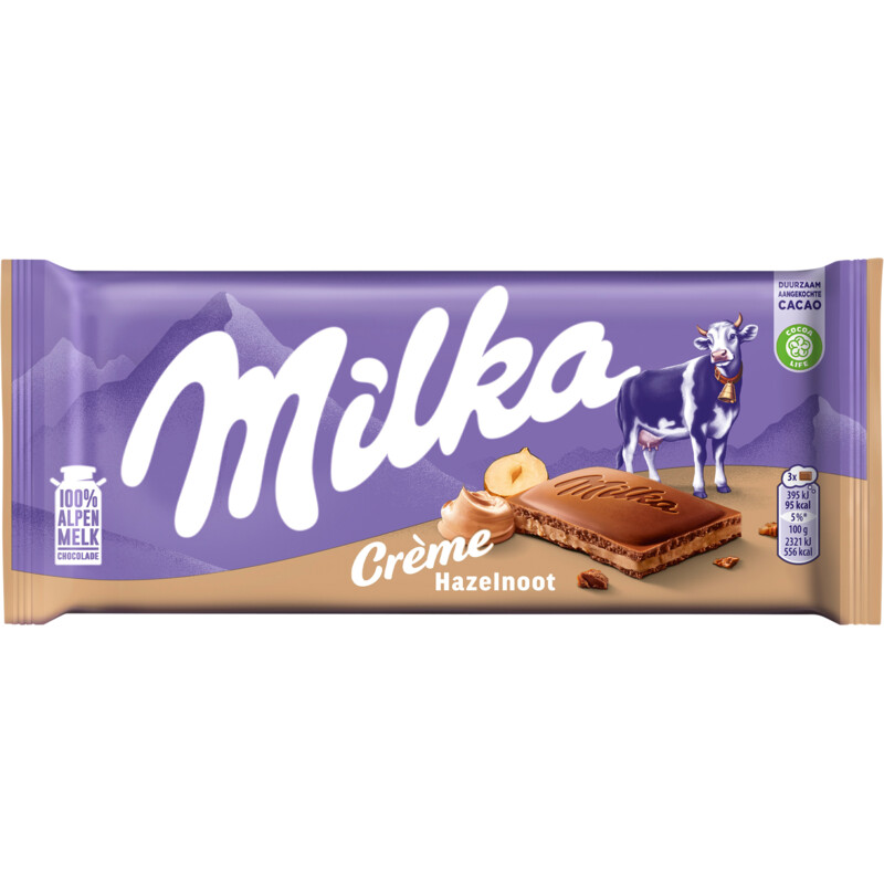 Een afbeelding van Milka Chocoladereep hazelnoot crème