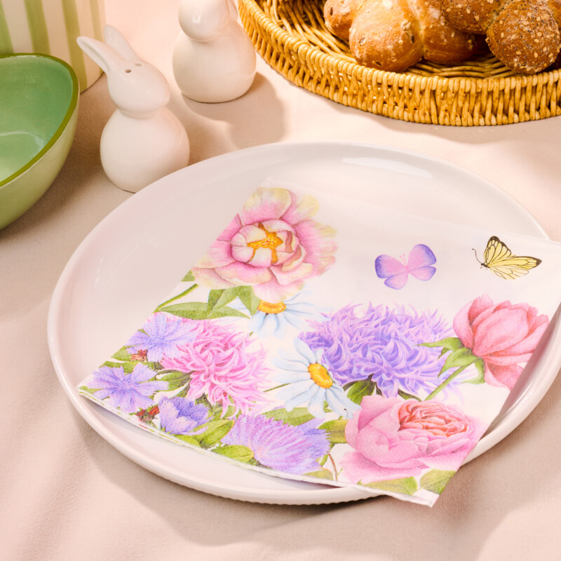 Een afbeelding van AH Servet vlinders 33x33cm