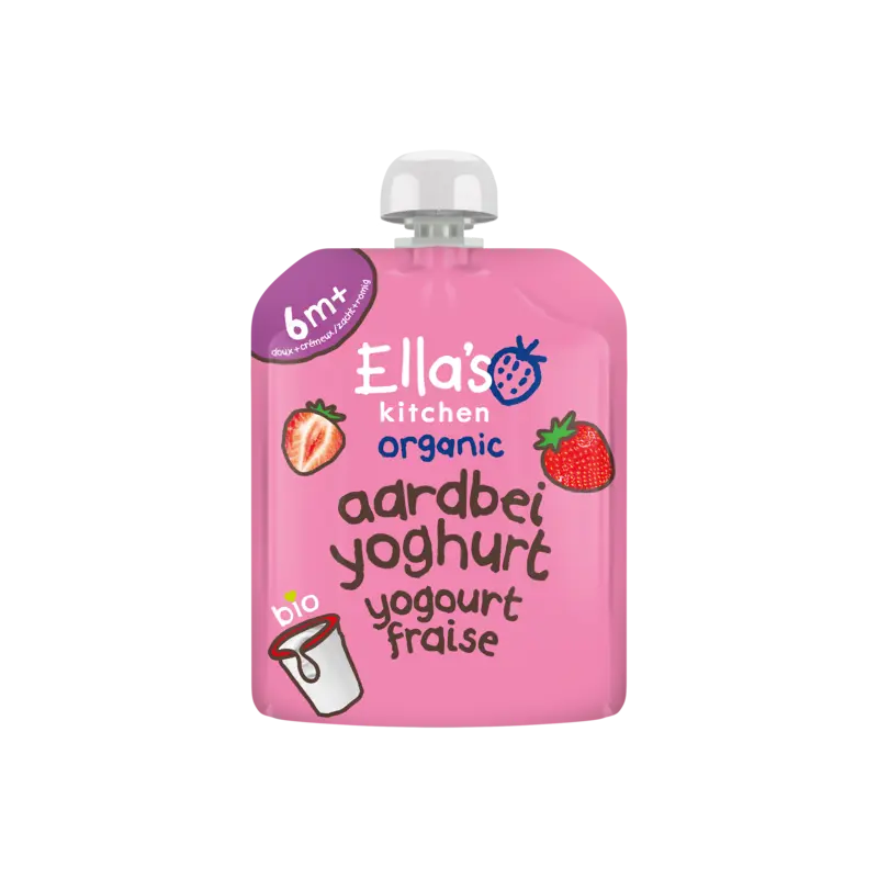 Biologische Aardbeien yoghurt 6m+