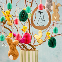 Een afbeelding van AH Honeycomb hanger ei groen 6cm