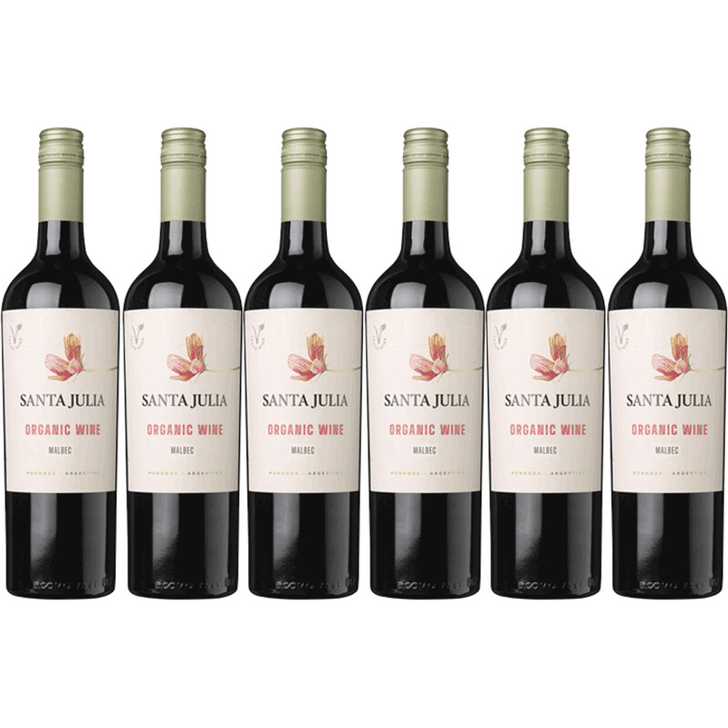 Een afbeelding van Santa Julia Malbec organic wiine 6 flessen