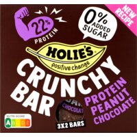Een afbeelding van Holie's Crunchy bar protein peanut chocolate