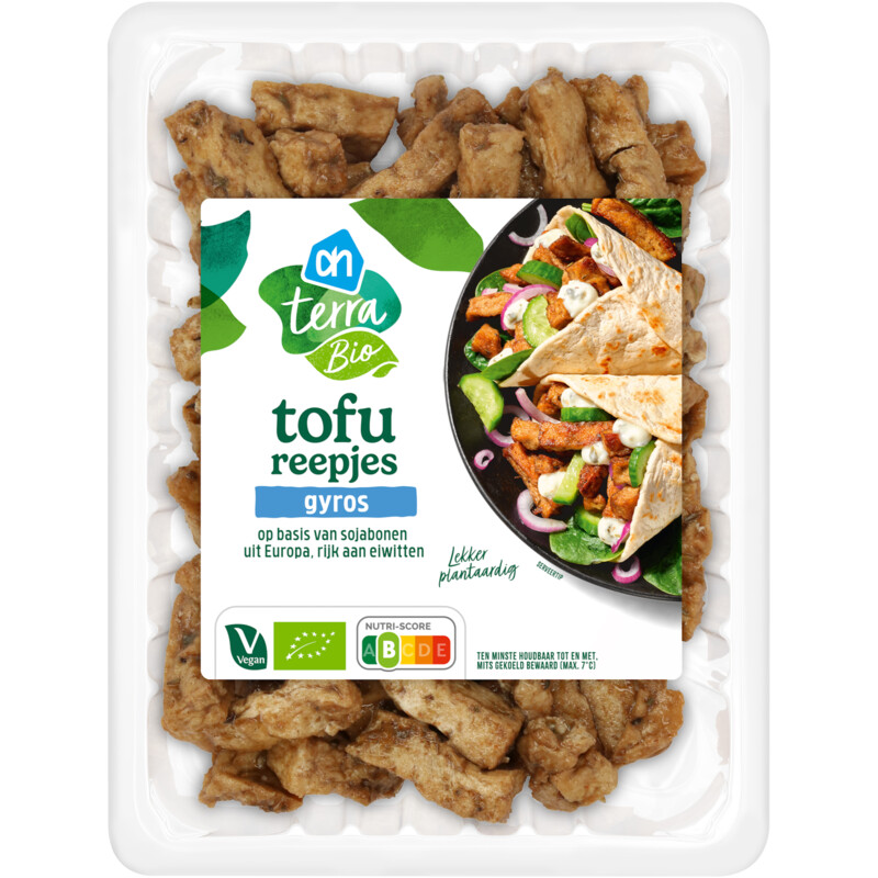 Een afbeelding van AH Terra Tofureepjes gyros gekruid