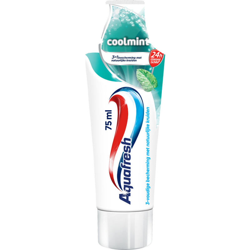 Een afbeelding van Aquafresh Cool mint tandpasta voor gezonde tanden