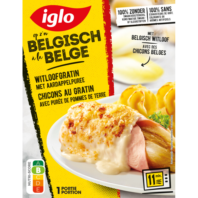 Een afbeelding van Iglo Witloofgratin met aardappelpuree bel