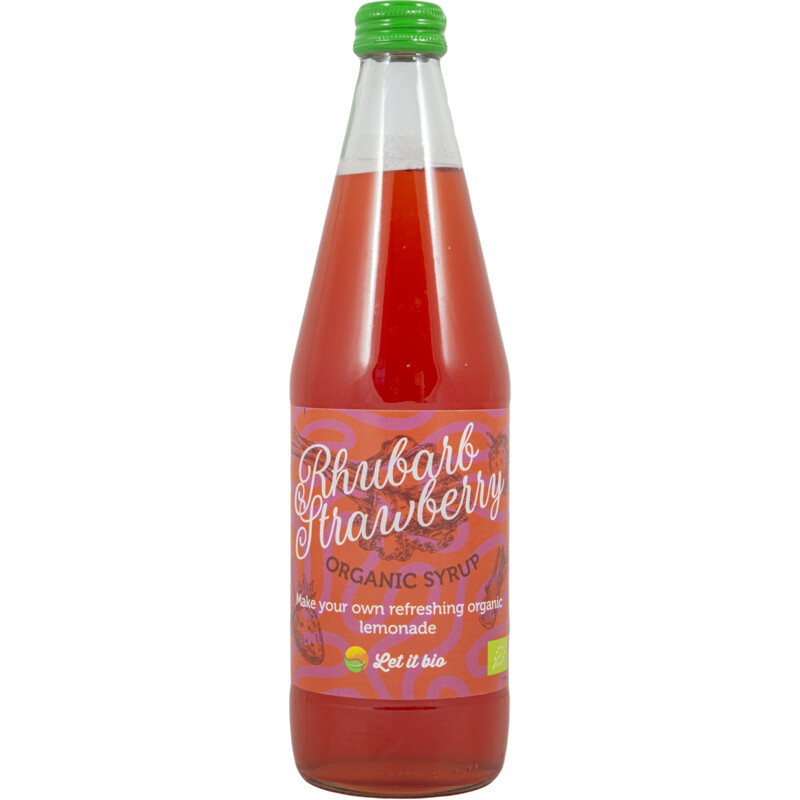 Een afbeelding van Let it Bio Rabarber aardbei siroop
