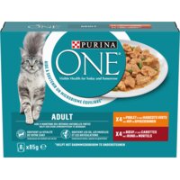 Een afbeelding van Purina ONE Adult reepjes in saus kip en rund